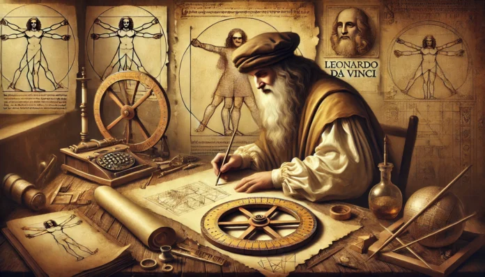 bussola to measure angles within a circle leonardo da vinci