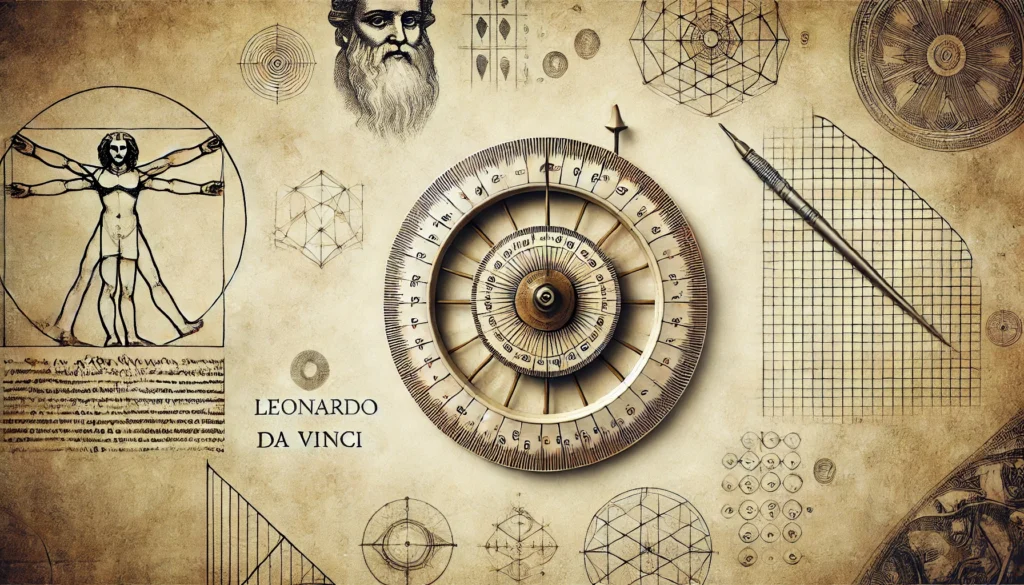 bussola to measure angles within a circle leonardo da vinci